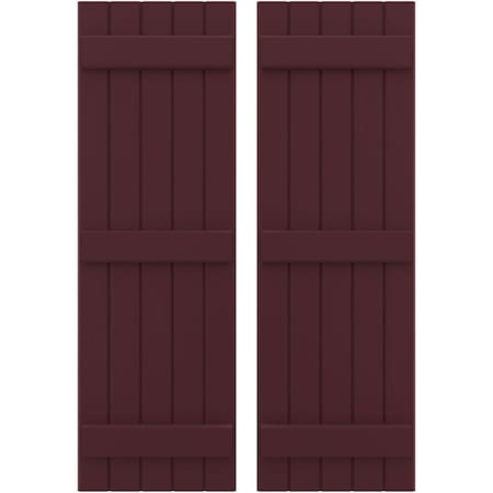 Ekena Millwork Americraft 5-Board, 3 Batten Exterior Real Wood Joined Board-n-Batten Shutters, ARW401BB518X72WRH, PR ARW401BB518X72WRH